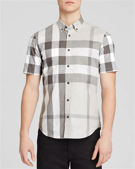 burberry brit mens fred sky blue short sleeve button down|thomas burberry knit shirt.